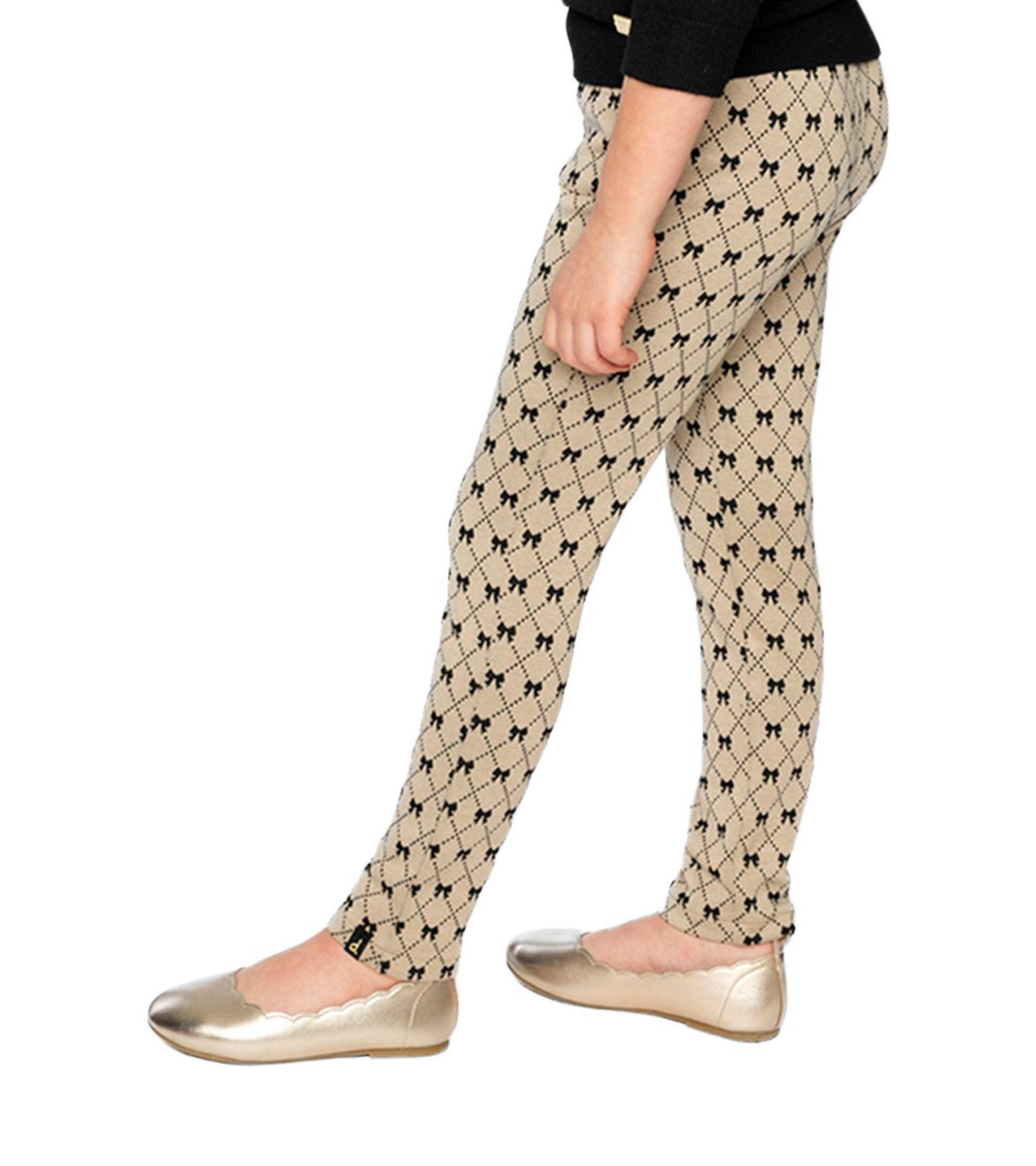 Big Girls (6-14) Treggings Bow Tie Print