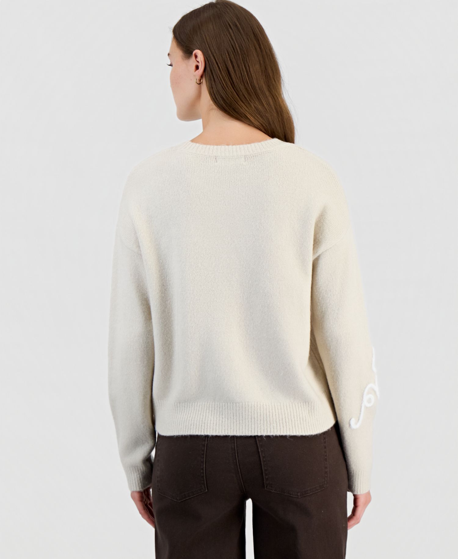 Women's Eyelash Soutache Crewneck Sweater