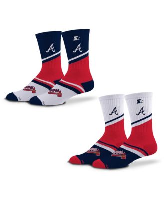 Men's and Women's 2-Pack Navy/Red Atlanta Braves Old School Crew Socks Set