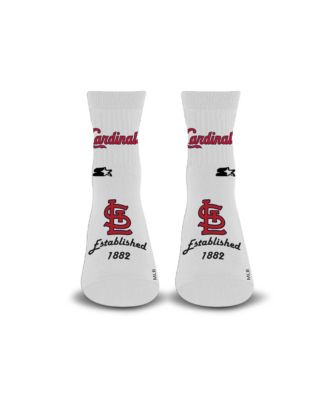 Men's and Women's White St. Louis Cardinals Established Stencil Quarter Socks