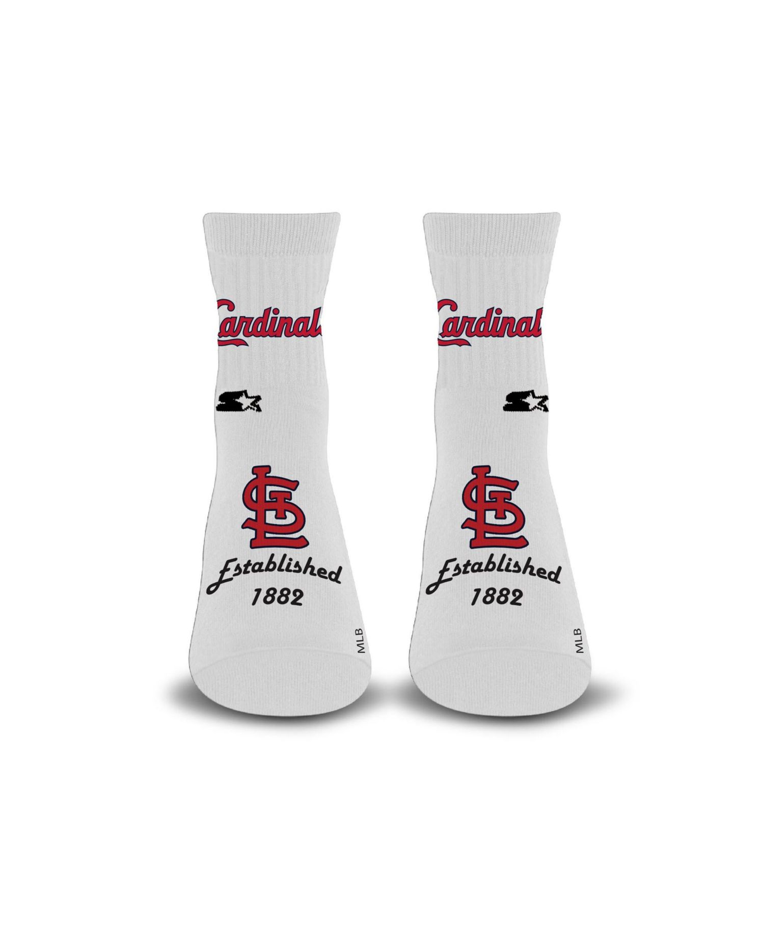 Men's and Women's White St. Louis Cardinals Established Stencil Quarter Socks