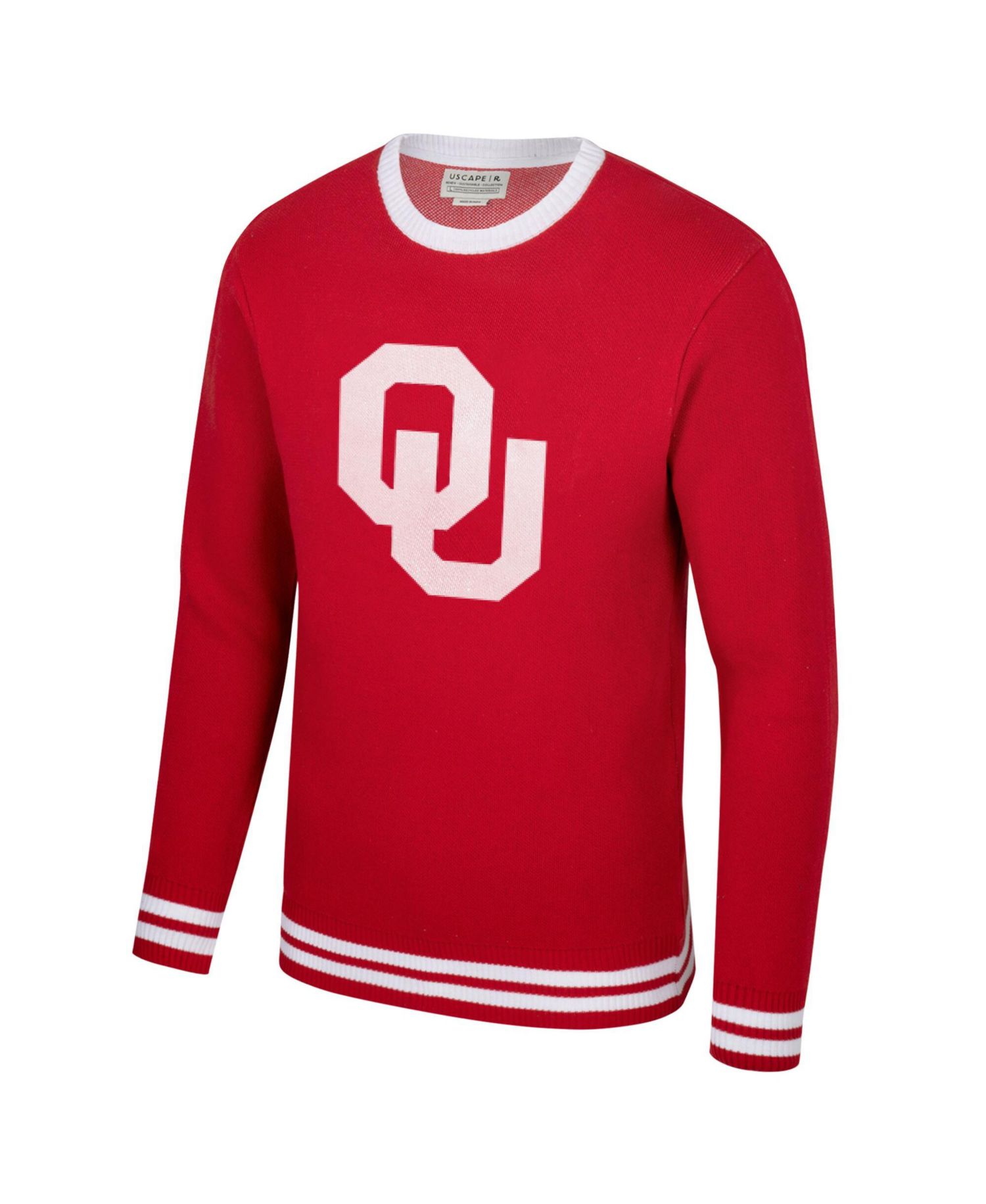 Men's and Women's Crimson Oklahoma Sooners Renew Knit Vintage Pullover Sweater