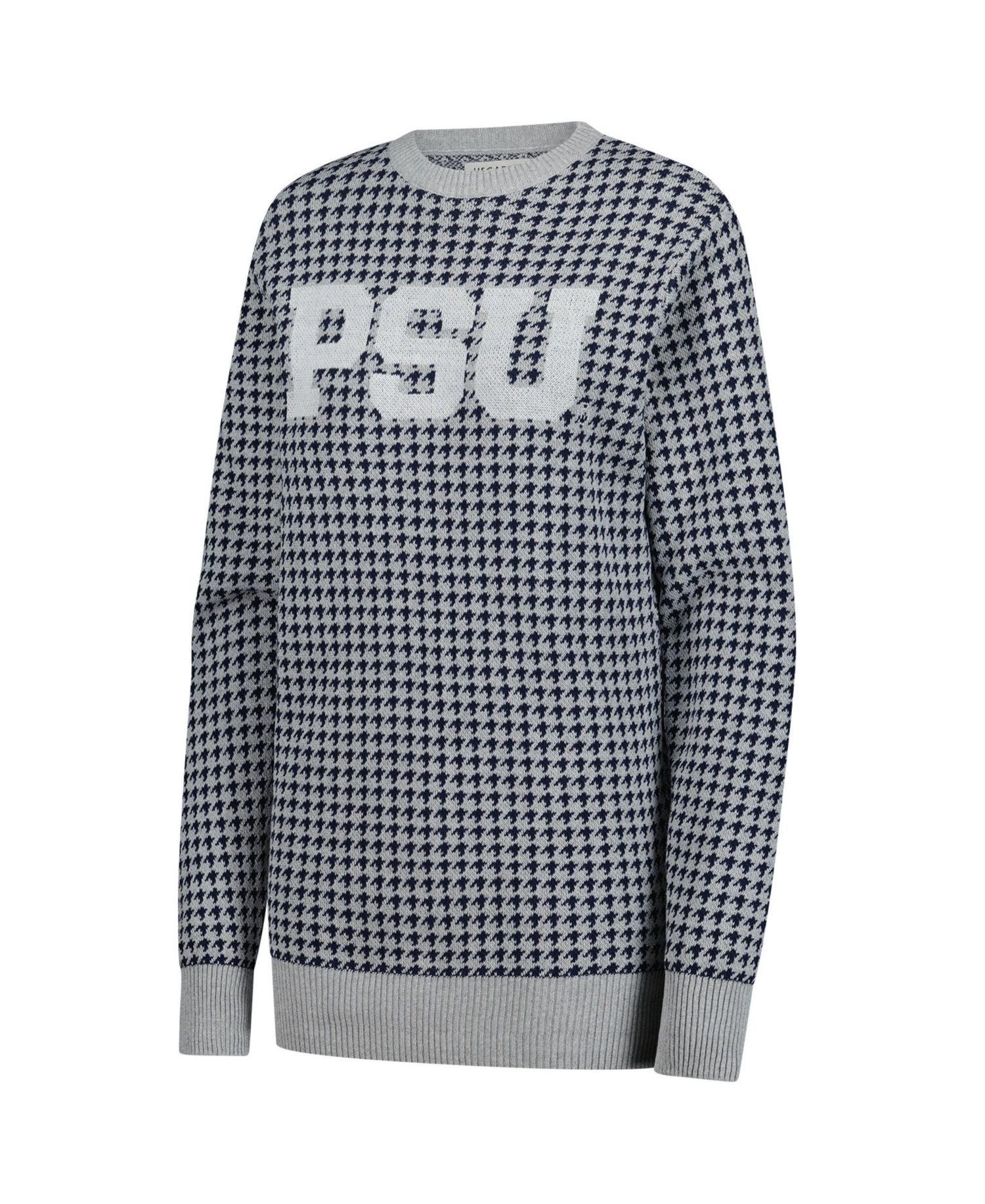Men's and Women's Gray Penn State Nittany Lions Renew Knit Vintage Houndstooth Sweater