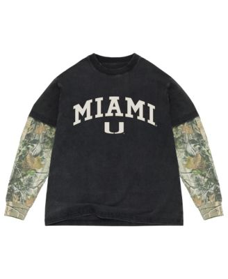 Men's Black/Camo Miami Hurricanes Back Bay Twofer Heavyweight Long Sleeve T-Shirt