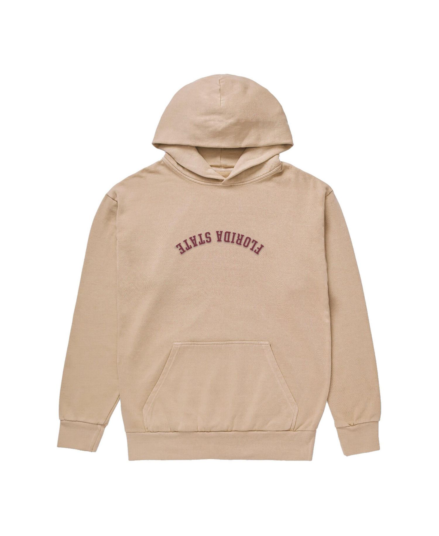 Men's Tan Florida State Seminoles Upside Down Embroidered Vintage Heavyweight Hoodie