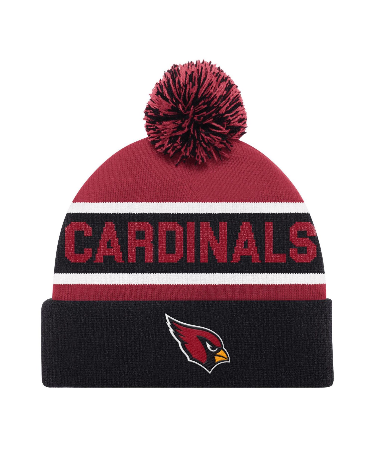 Men's and Women's Black Arizona Cardinals Cuffed Knit Hat with Pom