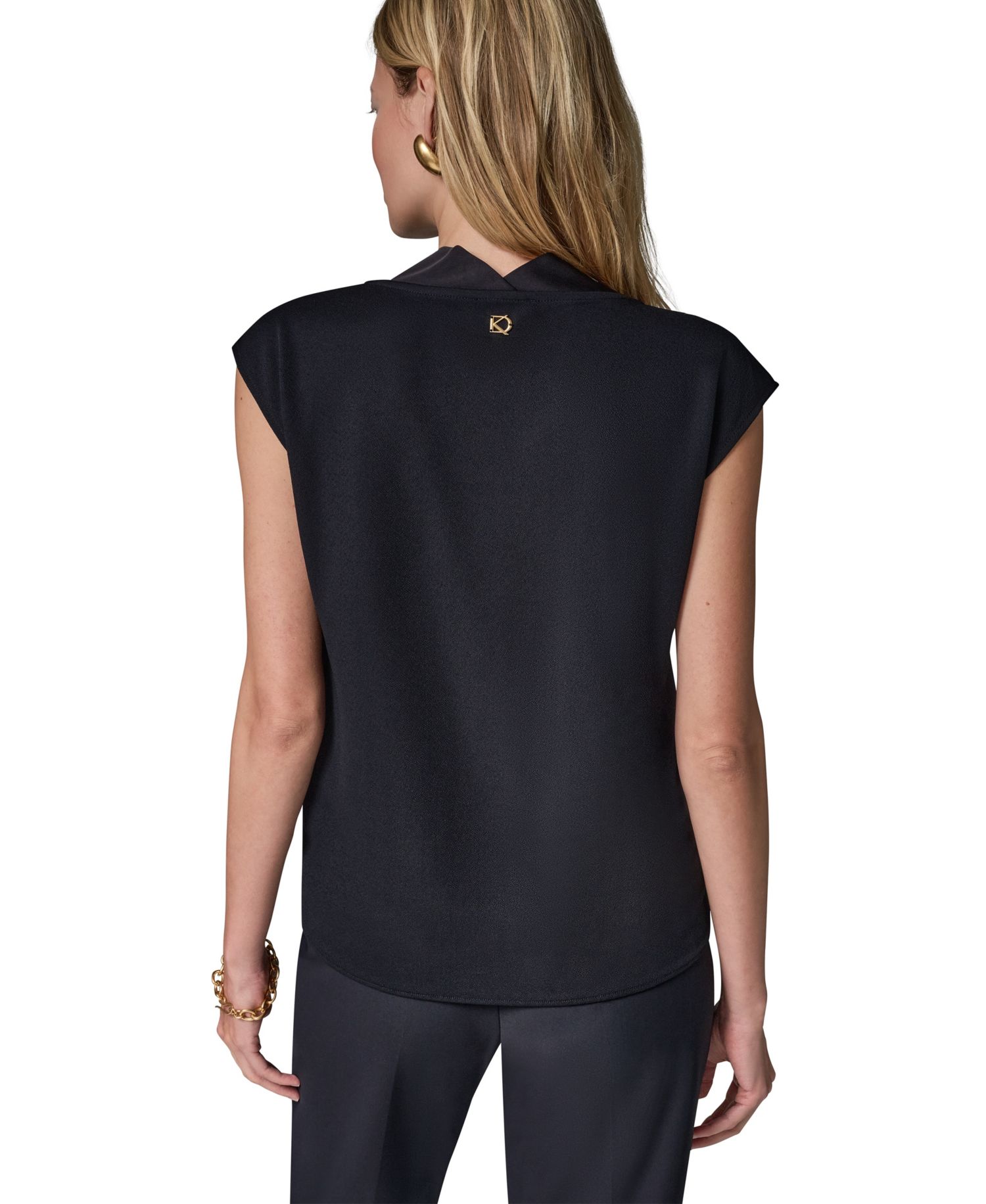 Women's Cowl-Neck Cap-Sleeve Top