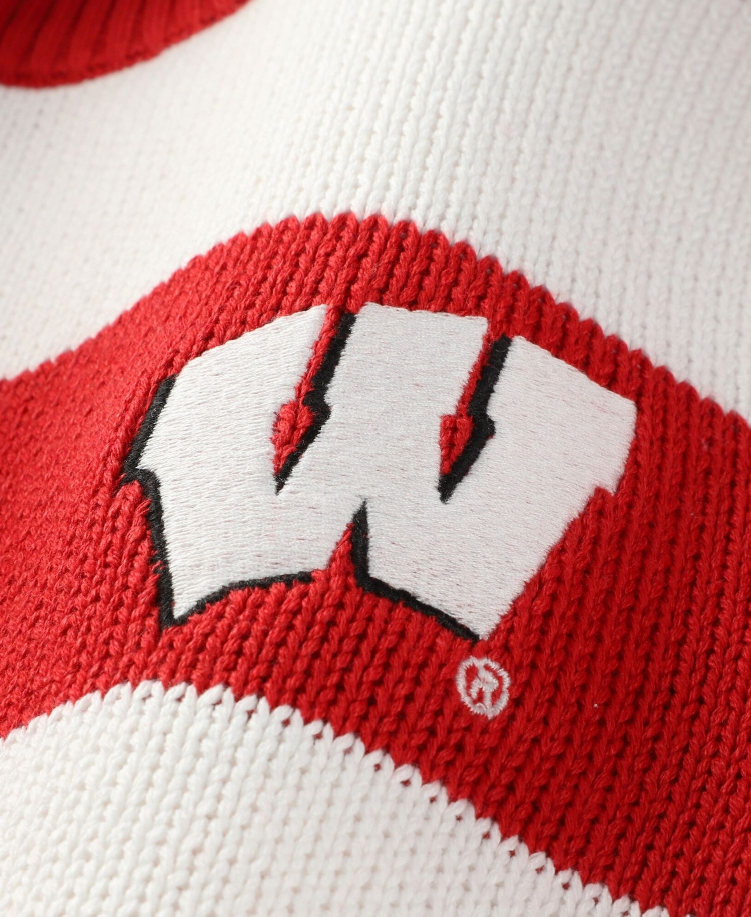 Men's and Women's White Wisconsin Badgers Renew Knit Stadium Sweater