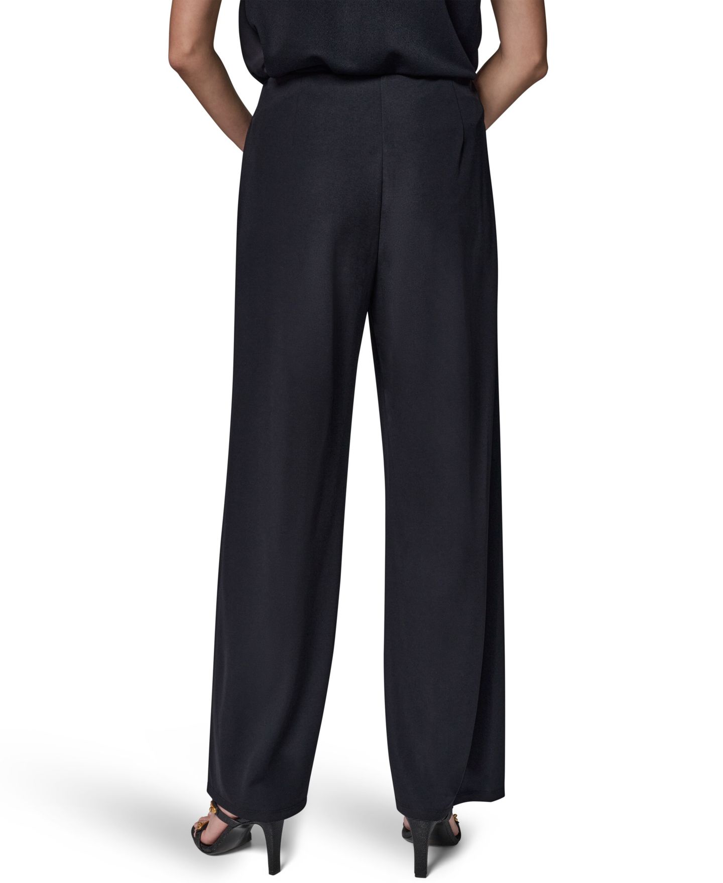 Женские брюки Donna Karan New York Wide-Leg Jersey Pants, цвет: Чёрный — фото 5