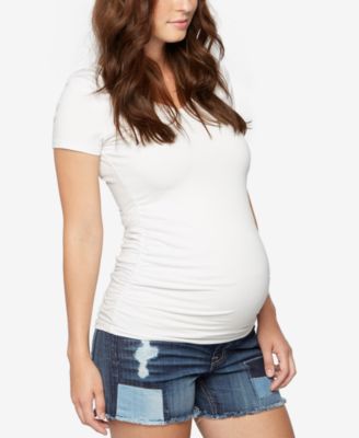 Vigoss Jeans - Patchwork Denim Maternity Shorts