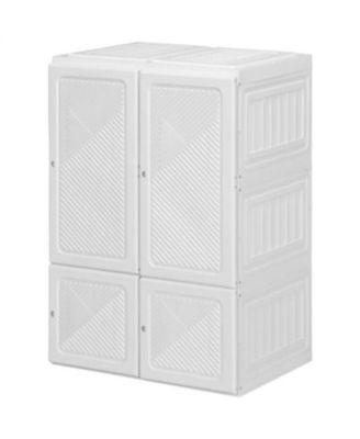 Portable Folding Wardrobe  Modular Low Profile Storage with Hanging Rod