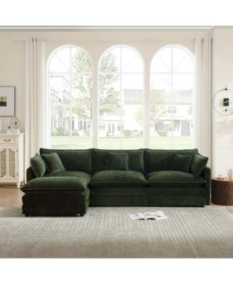 Free Combination Comfy Upholstery Modular  Sectional Sofa With Reversible Ottoman