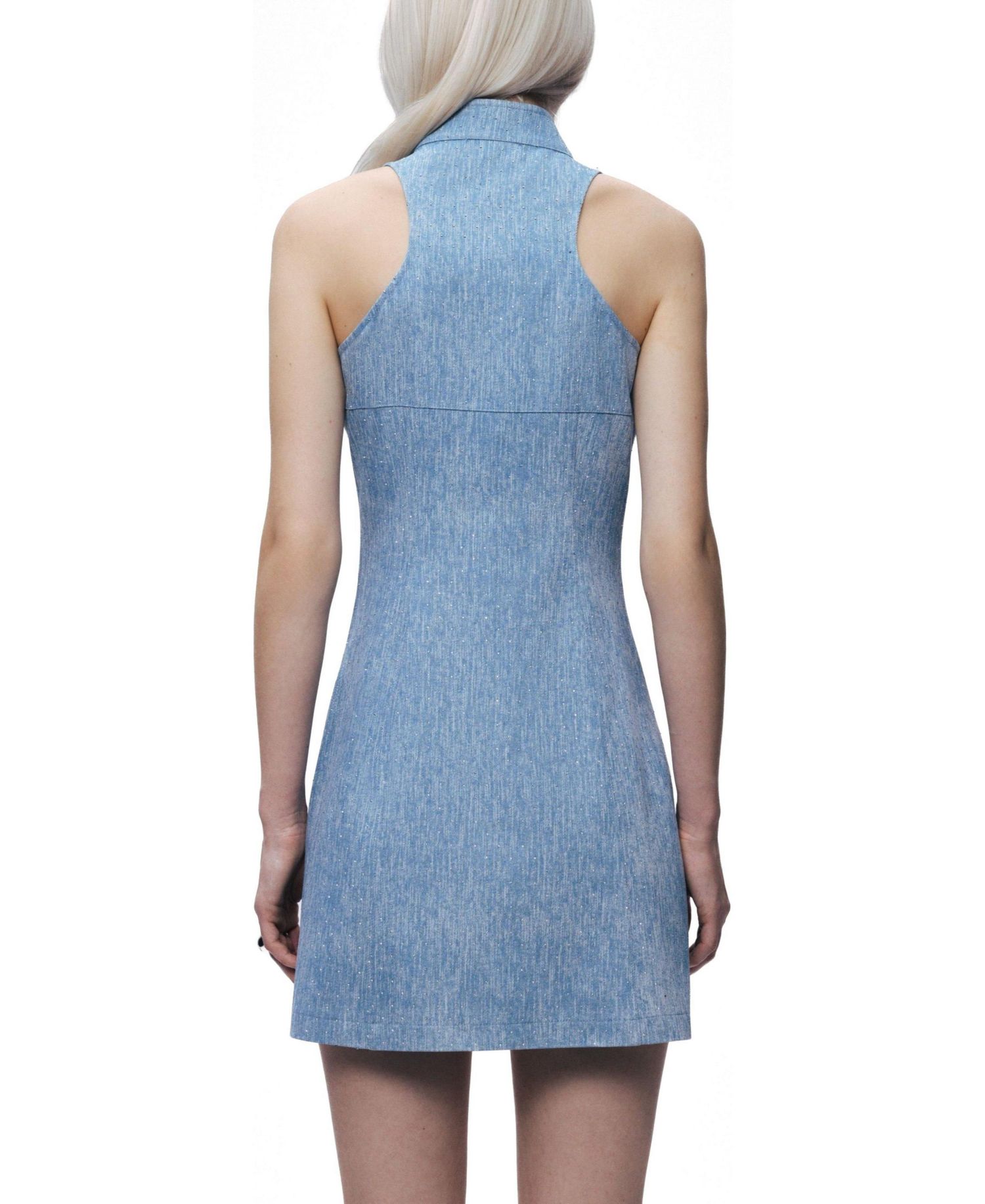 Women's Pocket and Stone Detail Halter neck Mini Dress