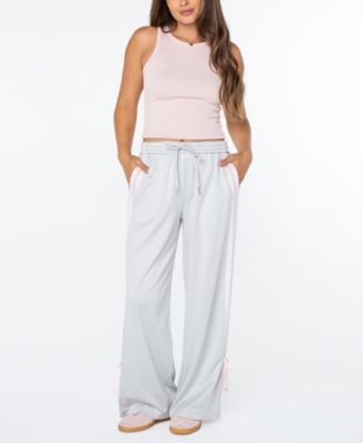 Women's Wide-Leg Bow-Detail Track Pants