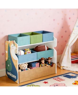 Toy Storage Organizer for Kids - Multi-Compartment Toy and Book Rack