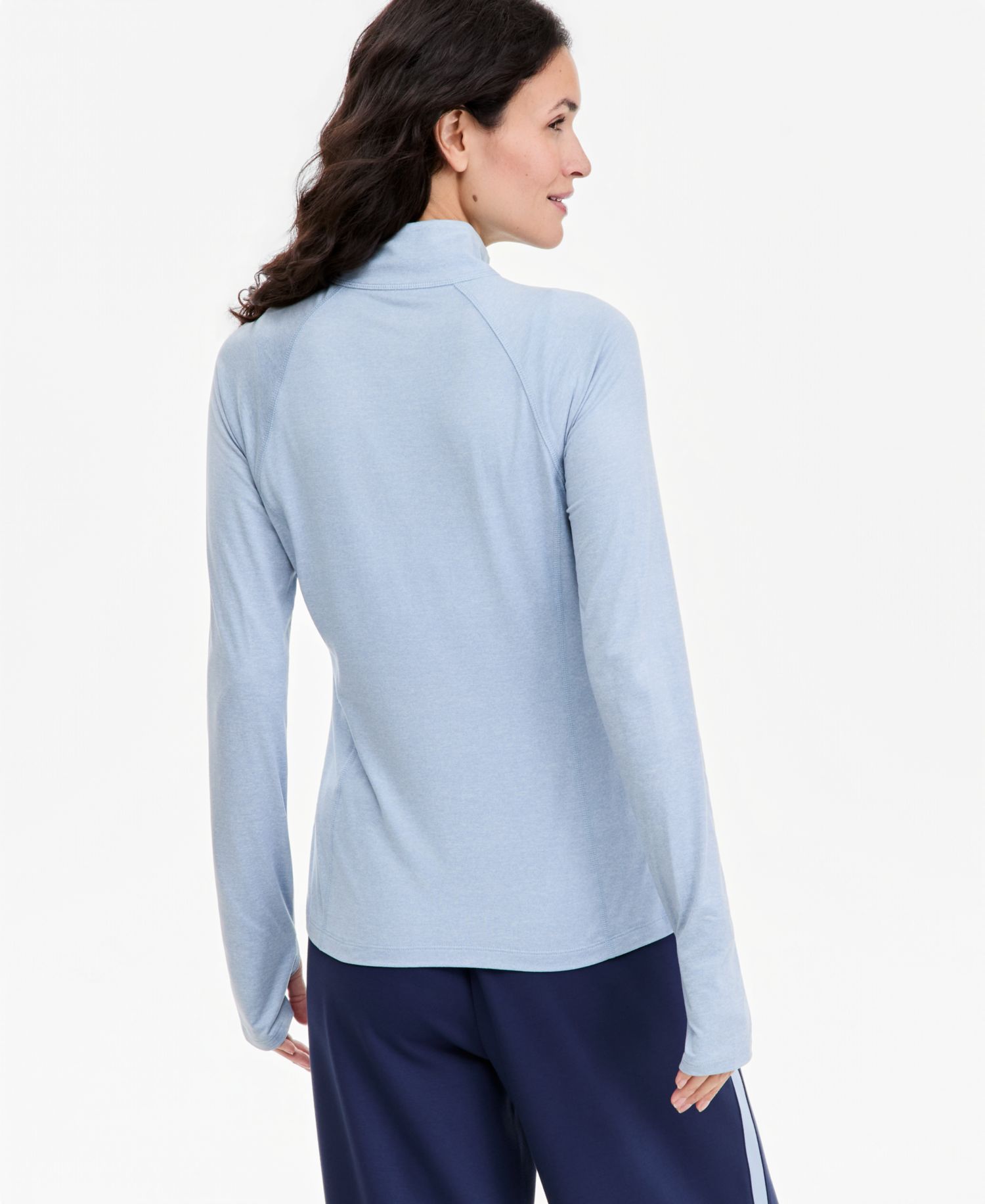 Women's Quarter-Zip Mock-Neck Long-Sleeve Pullover