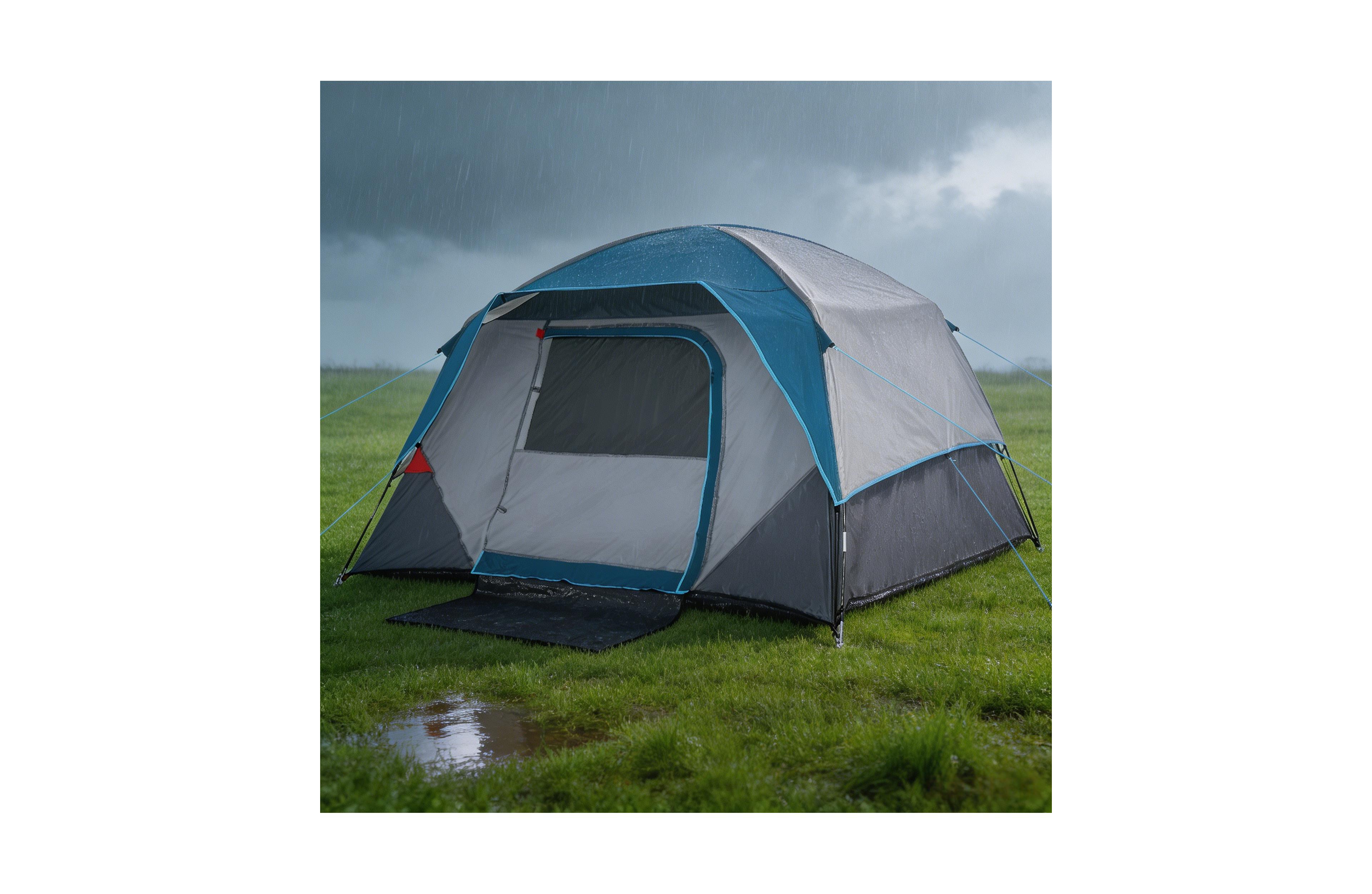 homfan 4-Person Camping Tent Double Layer Waterproof, Family Dome Tent with Fiberglass Poles for Outdoor Hiking Backyard Camping