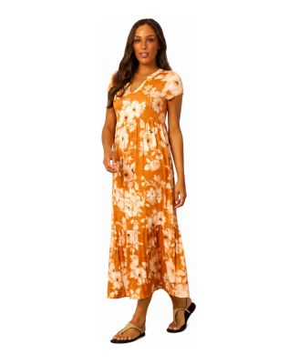 Women's Tiered Flowy Printed Maxi Dress