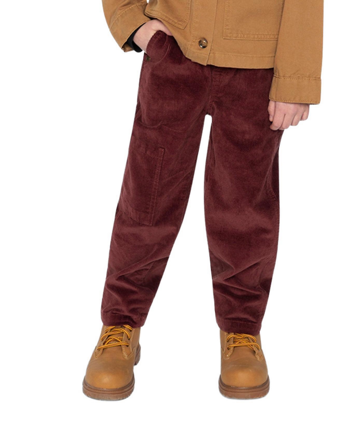 Deux par Deux Little and Big Boy (6- 12) Stretch Corduroy Pants with Cargo Pocket