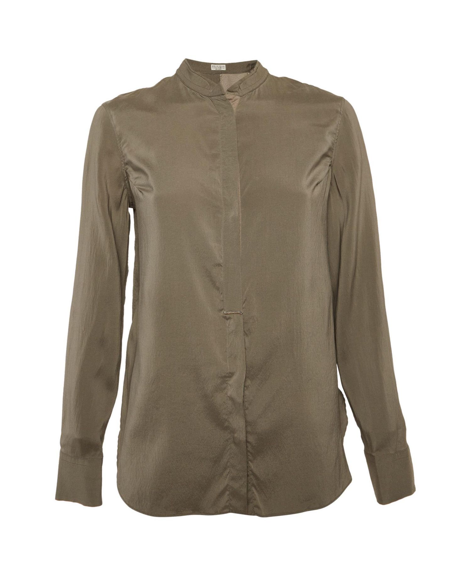 Women's Silk Monili-Detail Band Collar Blouse