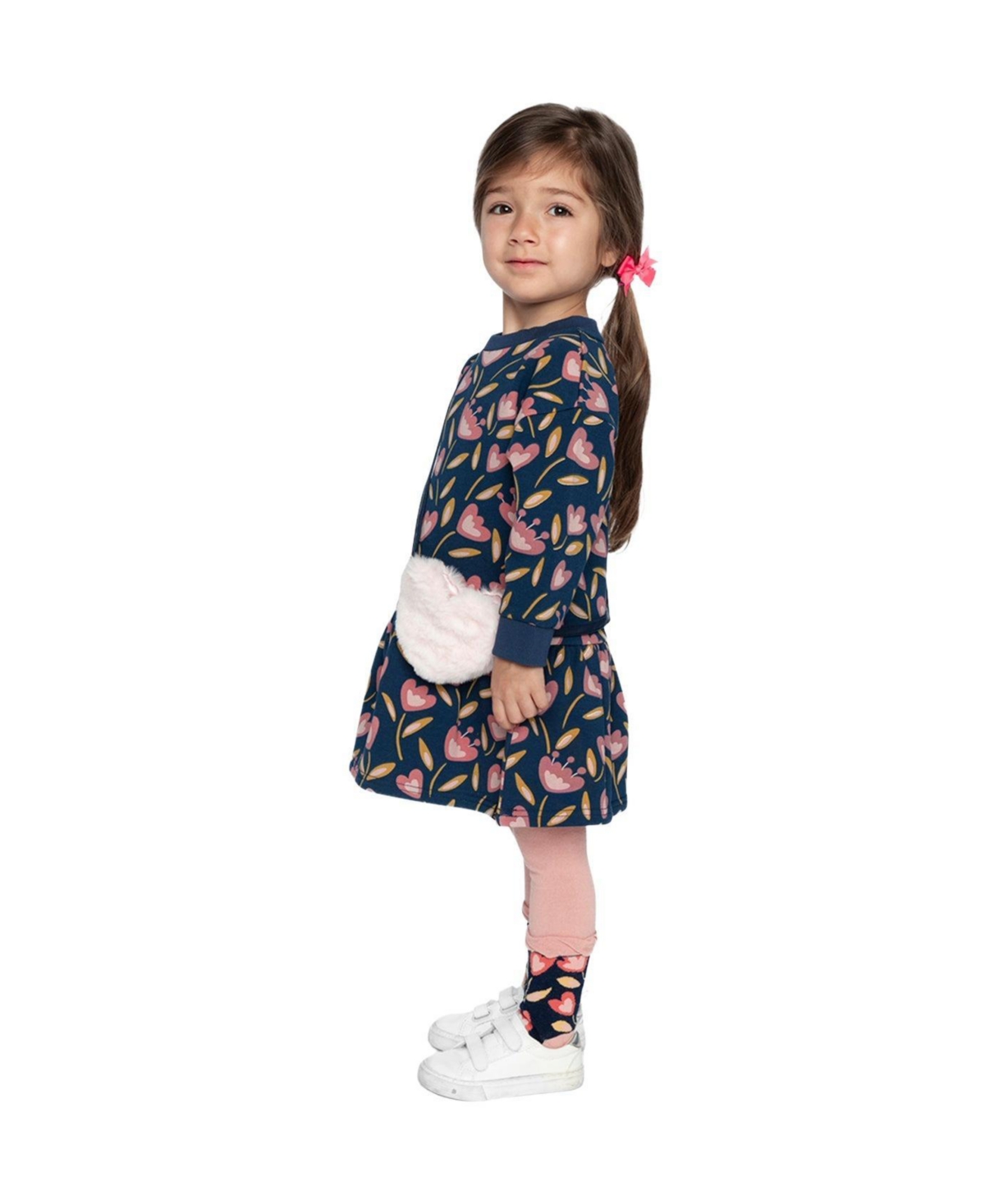 Deux par Little and Big Girls (6 - 8) French Terry Dress Tulip Print