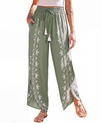 Women's Tulip Picking Green Pants