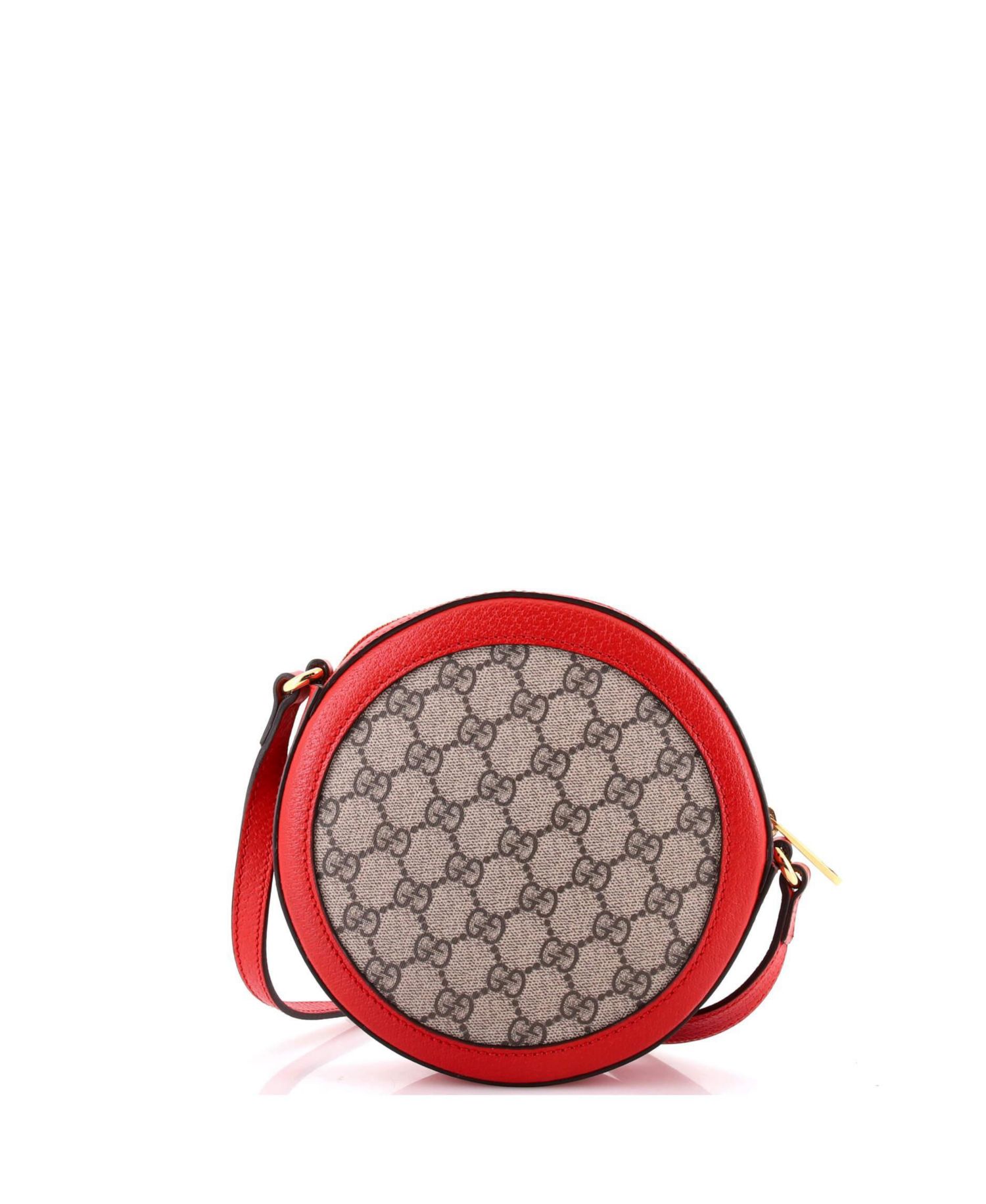 Mini Ophidia Round Shoulder Bag Apple GG Coated Canvas