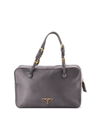 Triangle Logo Cerniera Top Handle Bag Satin