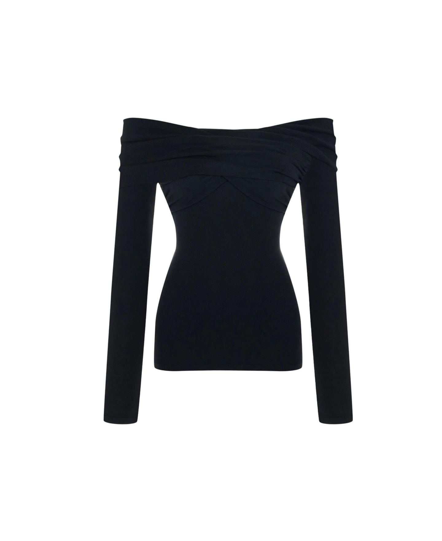 Женский топ PCFG the Party Edit Rib Draped Long Sleeve — фото 4