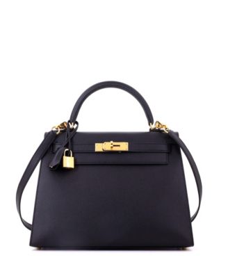 Kelly 28 Handbag Black Epsom with Gold Hardware