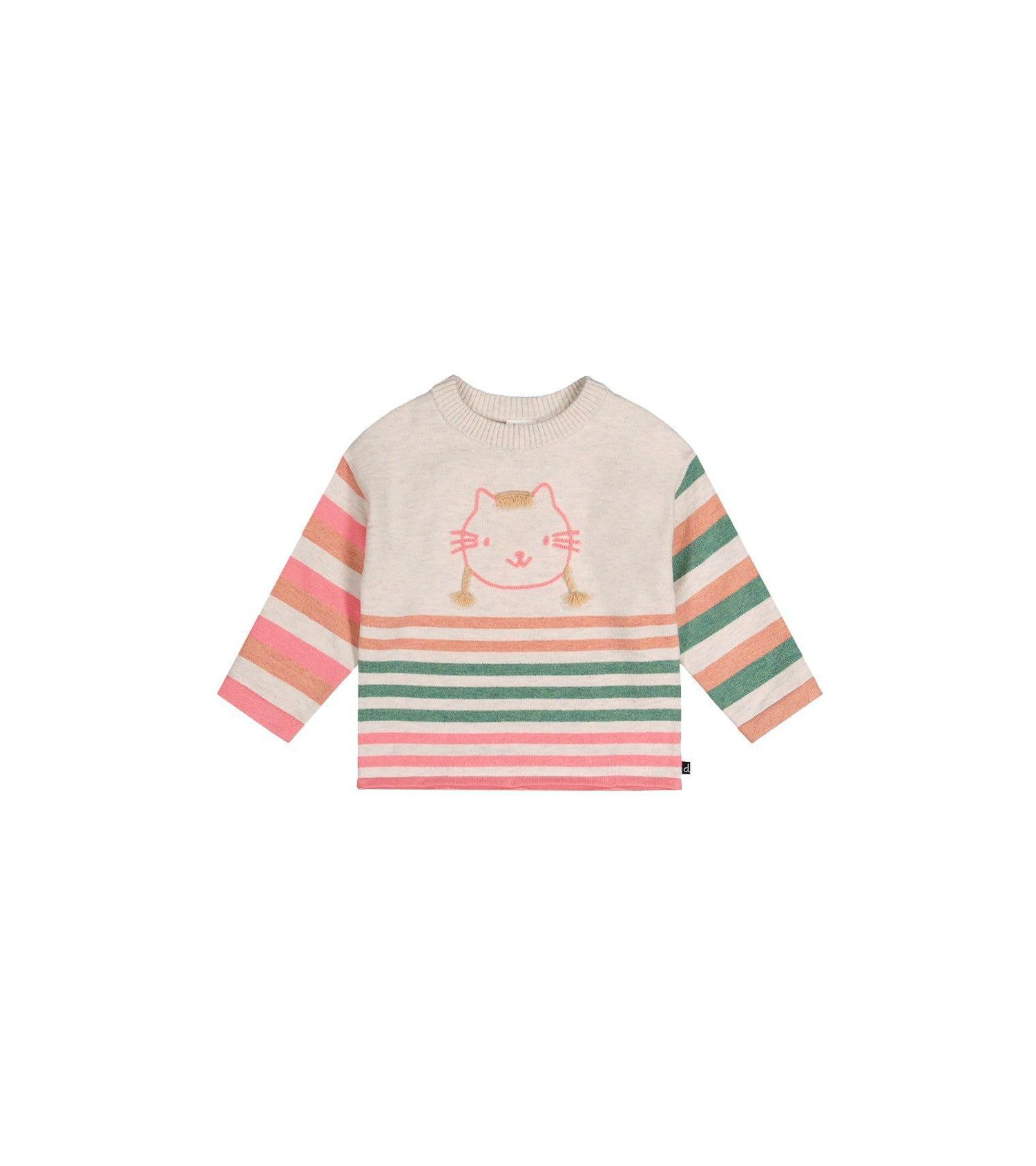 Little and Big Girl 6-8 Years Knitted Stripe Sweater