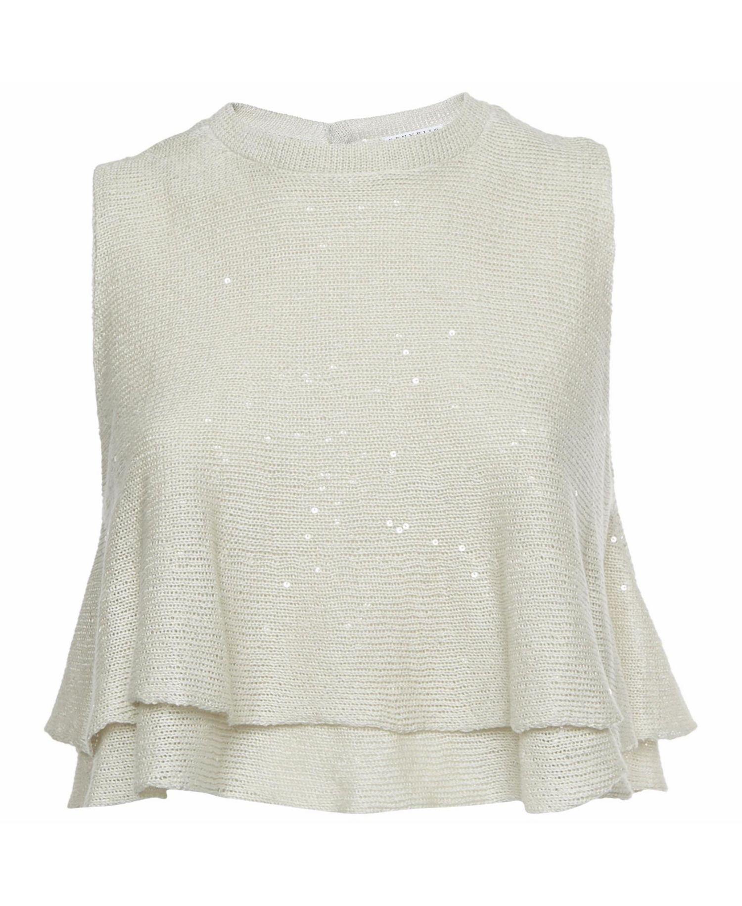 Women's Sequin-Embellished Tiered Knit Top