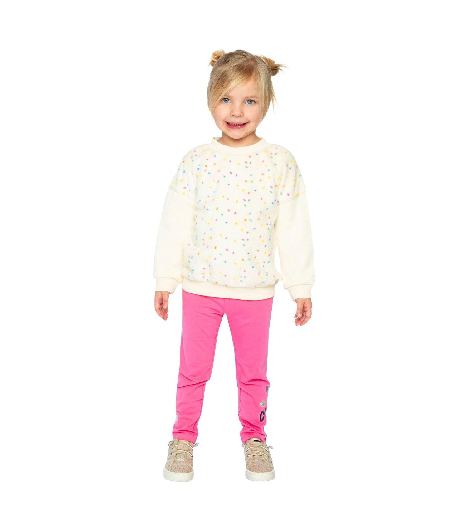 Little and Big Girl 6-14Y Bi-Material Sweater