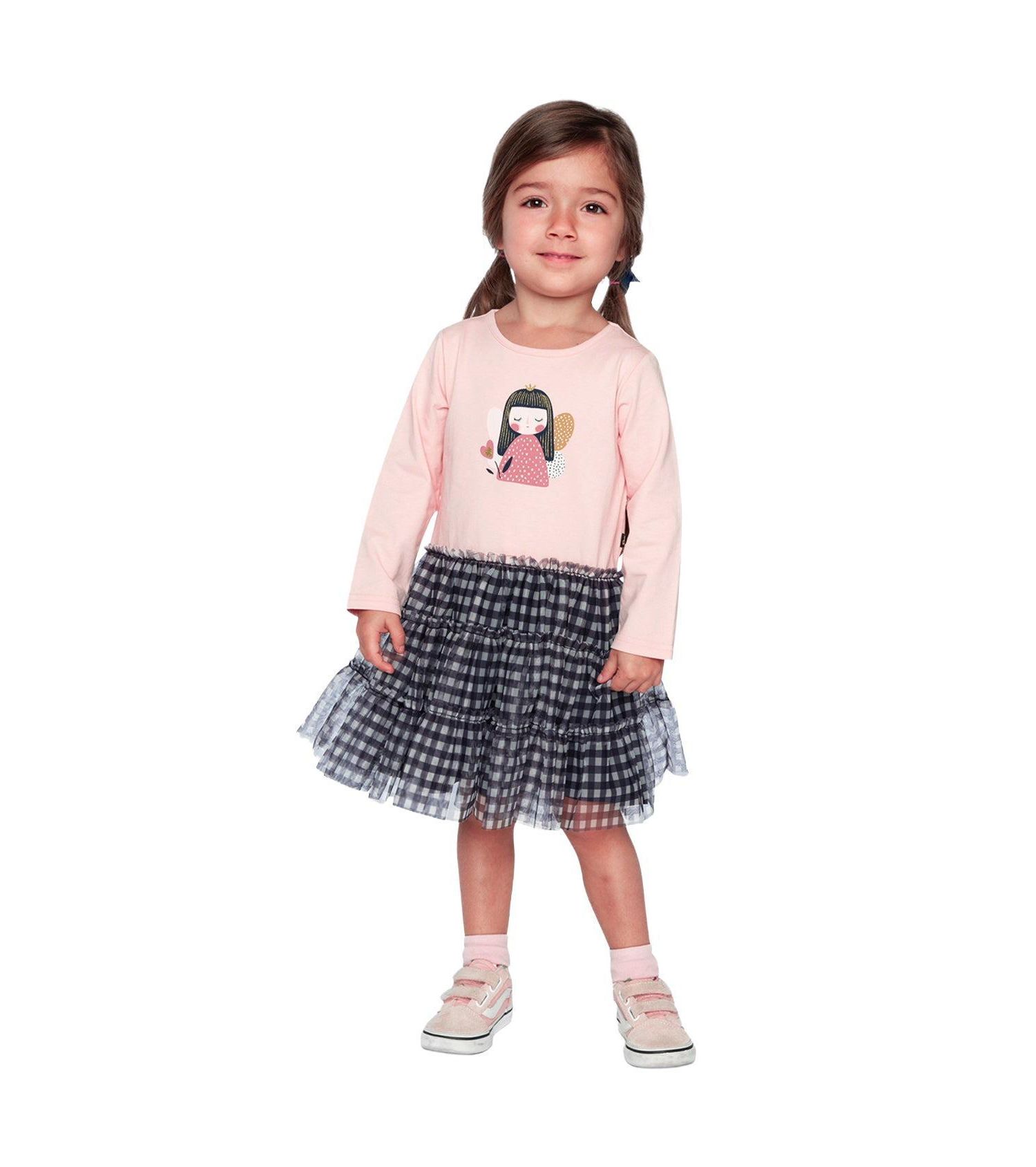 Baby Girls (12M-24M) Bi-Material Dress