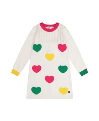 Toddler Girl (2T - 5T) Knitted Dress with Heart Jacquard