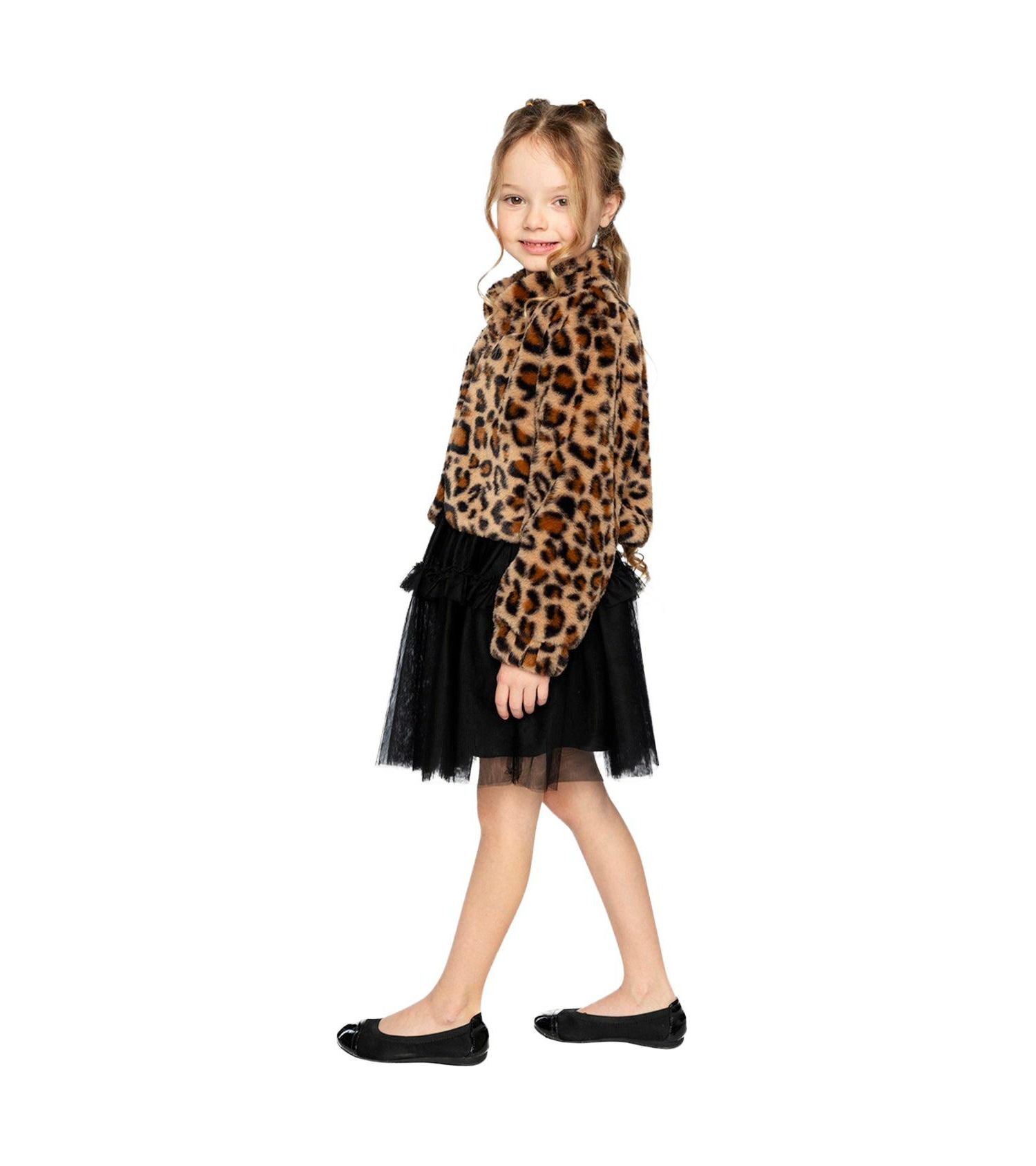 Kids & Baby Little and Big Girl 6-14 Faux Fur Jacket Leopard Print