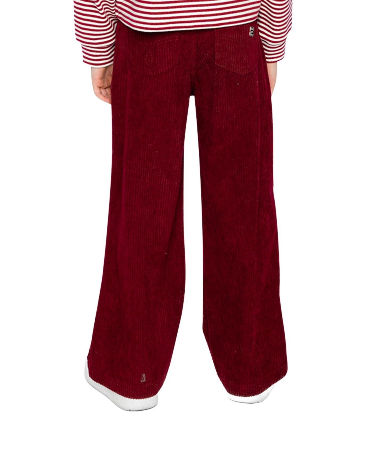 Deux par Deux Little and Big Girl (6-14)Stretch Corduroy Wide Leg Pants Reddish