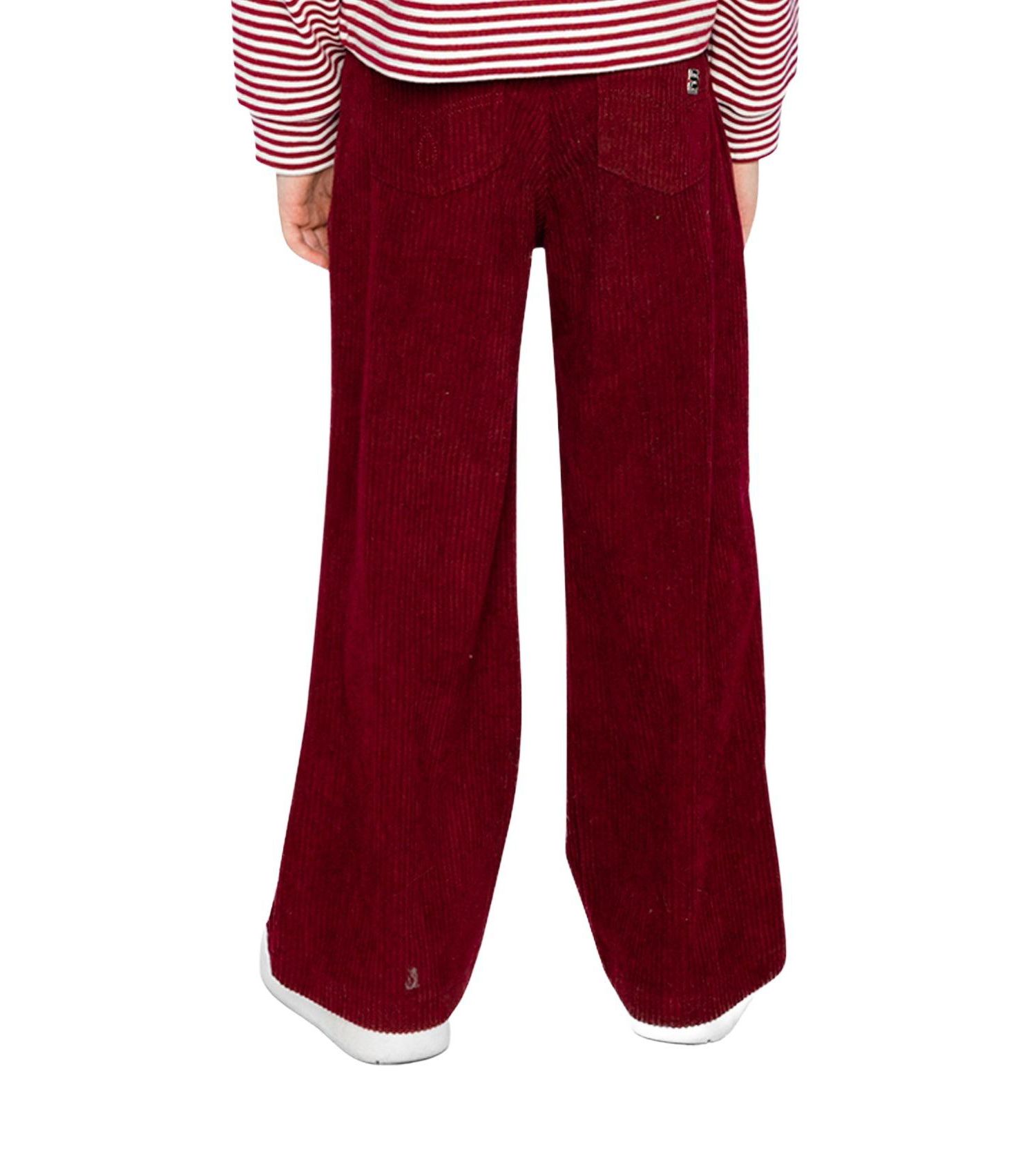 Little and Big Girl (6-14)Stretch Corduroy Wide Leg Pants Reddish