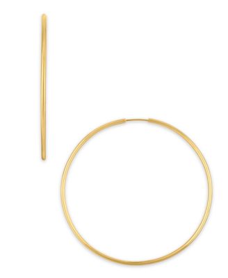 Macy's Polished Continuous 50mm Hoop Earrings in 10k Yellow Gold