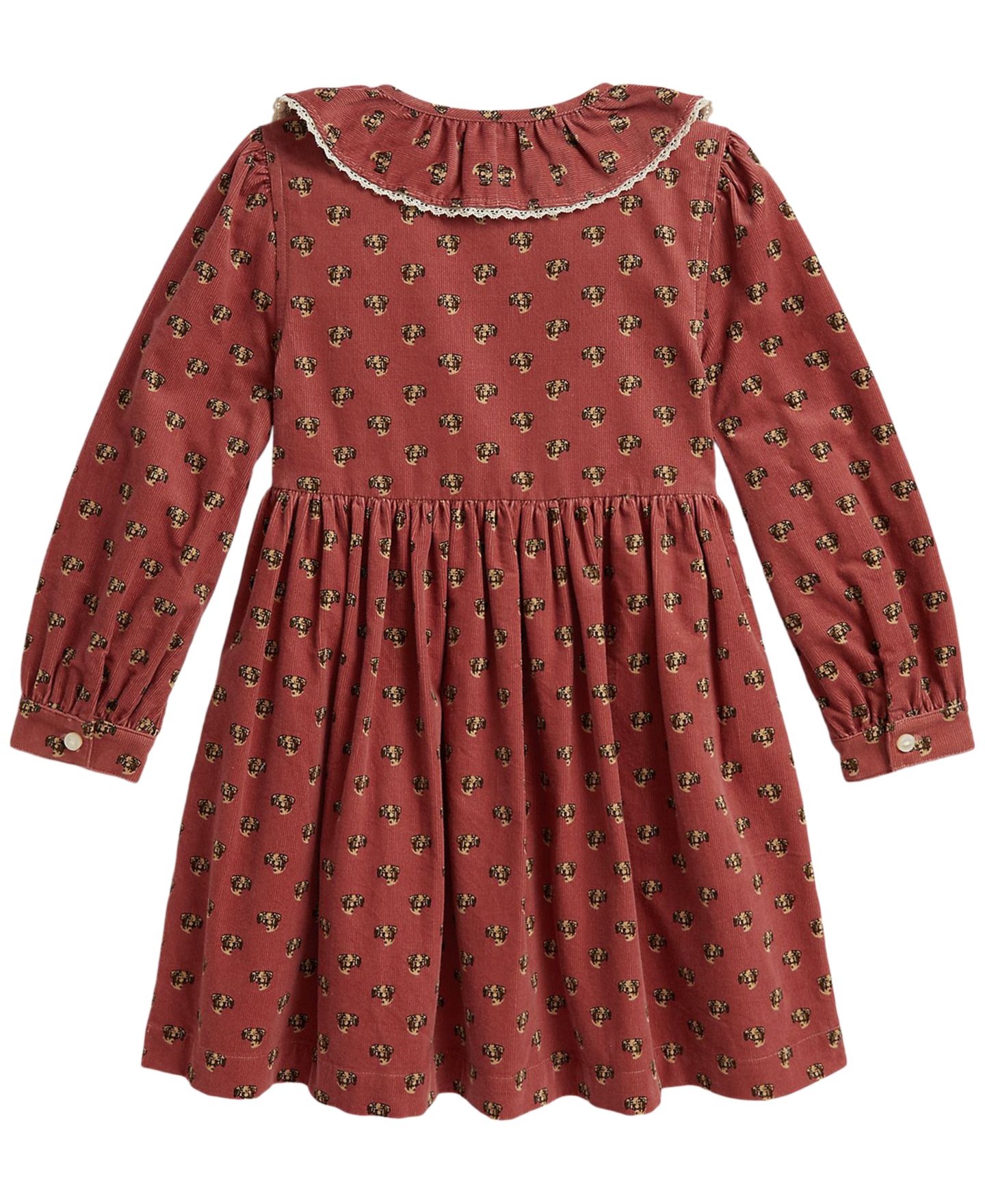 Платье Polo Ralph Lauren Floral Cotton Corduroy Shirt Dress для девочек, цвет: Розовый — фото 3