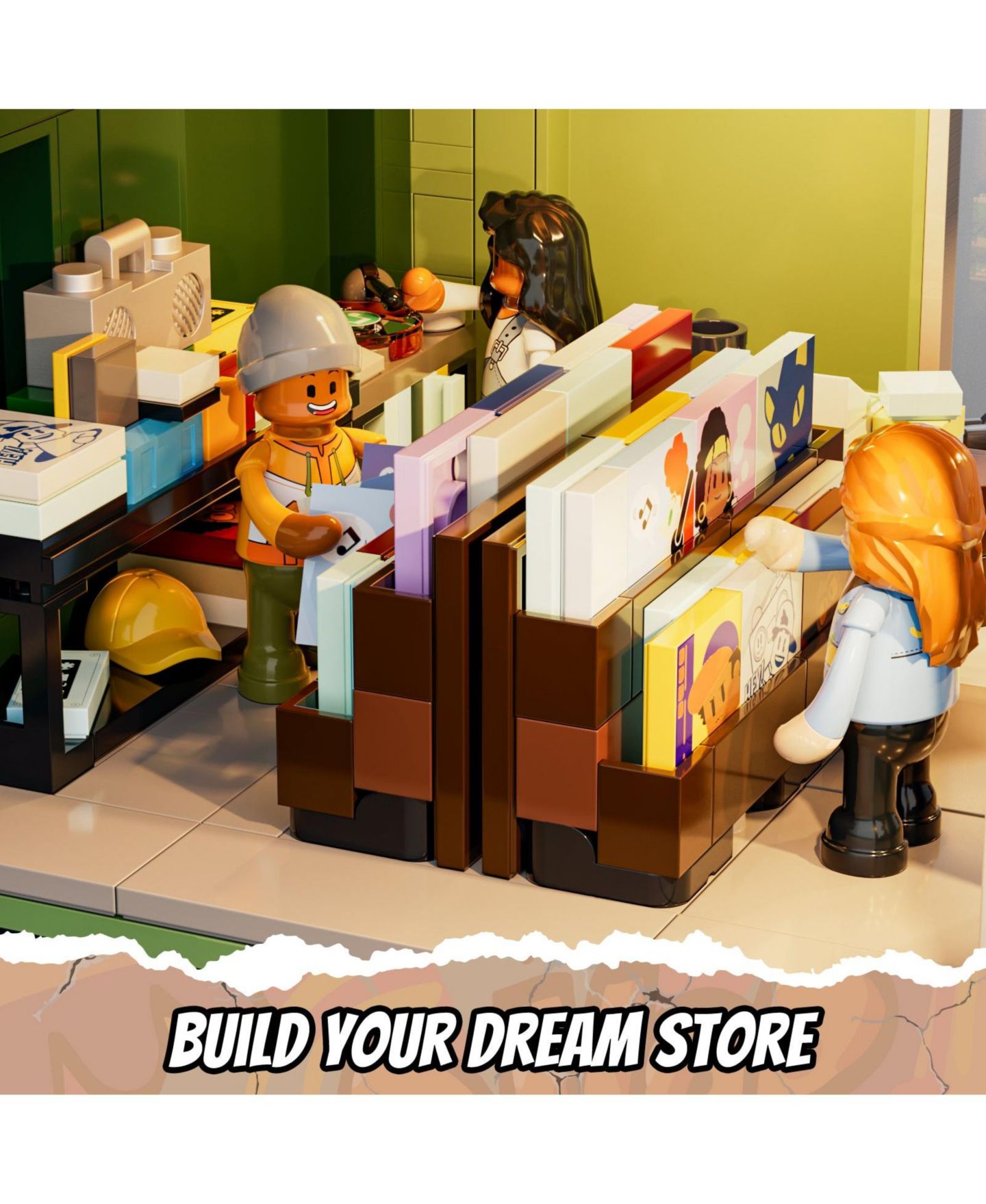 Детский конструктор Lumibricks Record Store Street Fusion 1980-Piece LED Lighting Building Set, Ages 11 & Up — фото 7