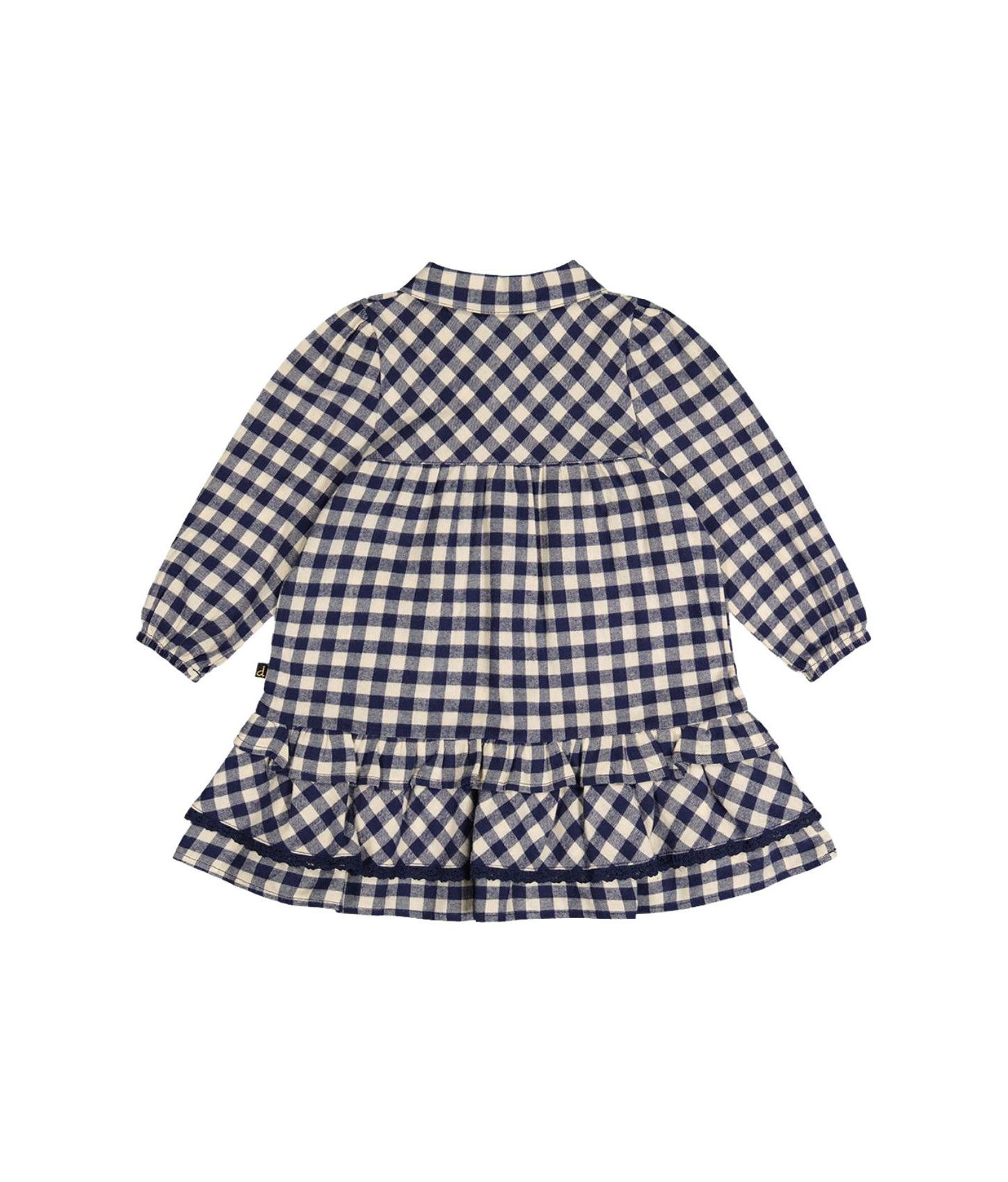 Платье Deux par Deux Shirt Dress with Frills для девочек, цвет: Синий / Белый — фото 4