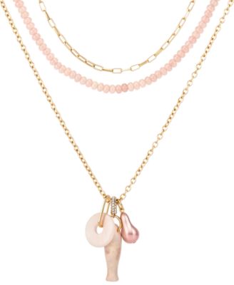 Gold-Tone Layered Multi-Chain Pendant Necklace