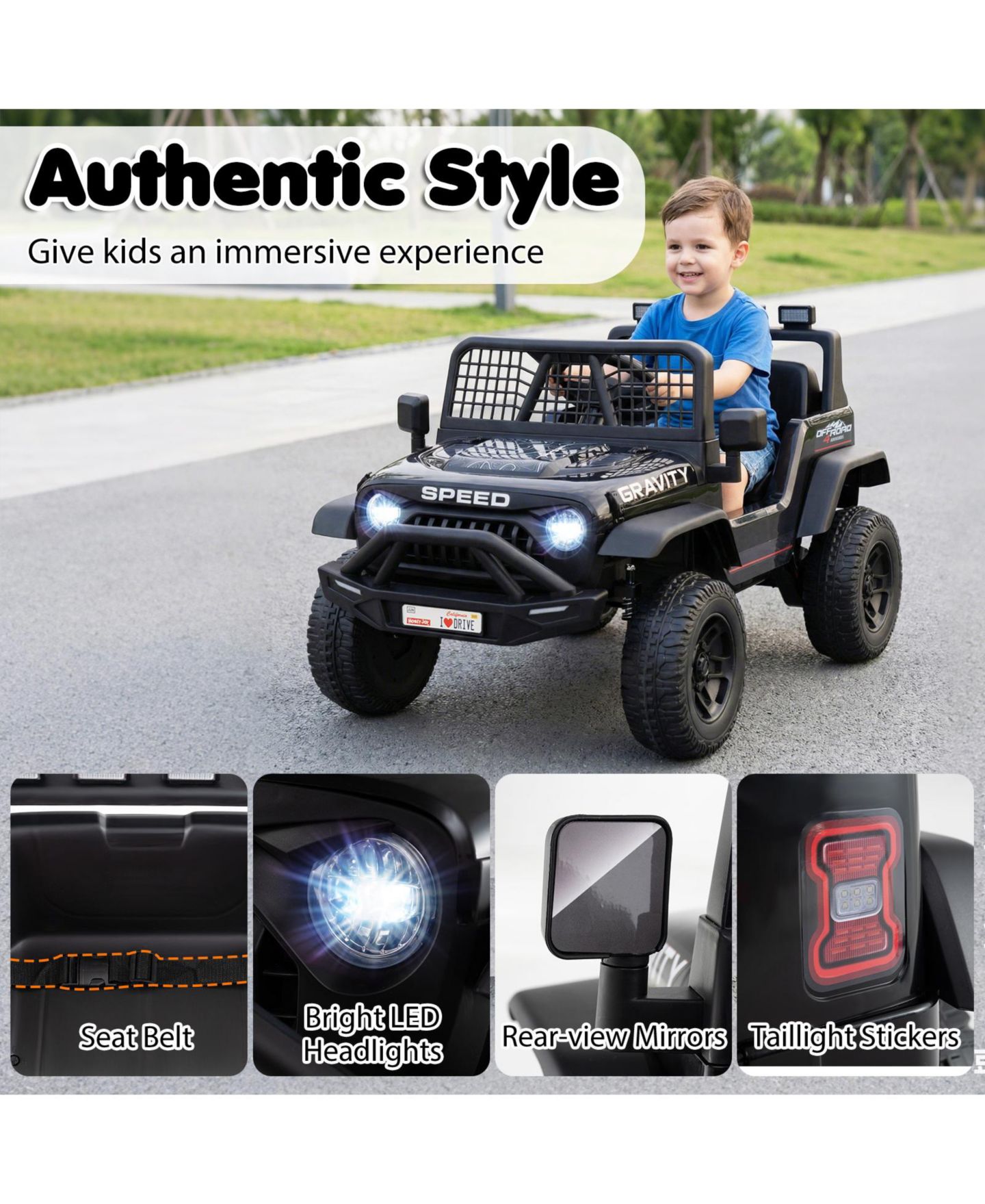 Детская игрушка Gymax 24V Parent Remote Control Ride On Car, 3-Speed, 66 lbs Capacity, Ages 3+, цвет: Чёрный — фото 7