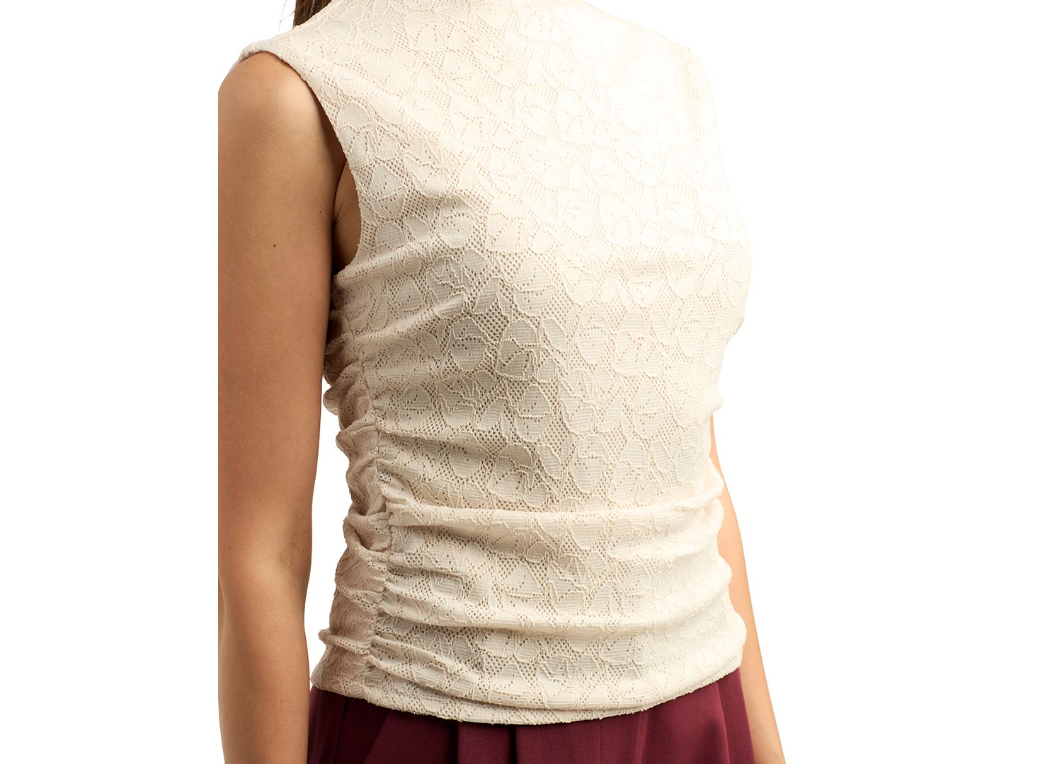 Juniors' Floral Mesh Lace Tank Top