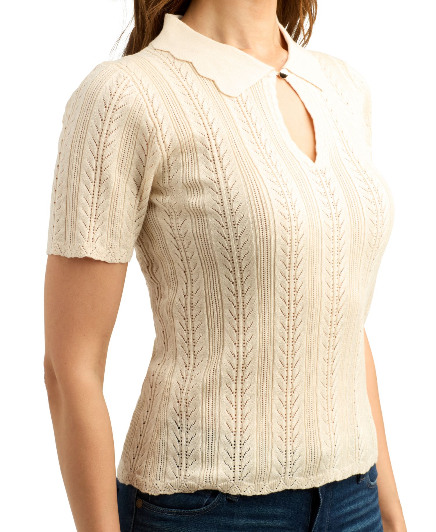Women's Pull-On Polo Collar Sweater