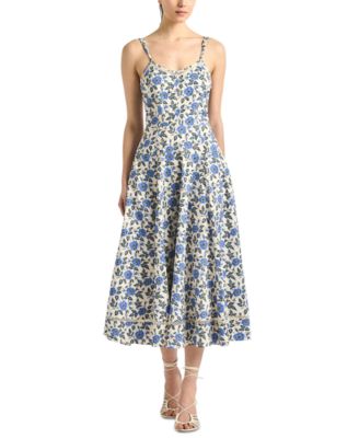 Women's Adair Printed Cotton Double Strap Midi Dress