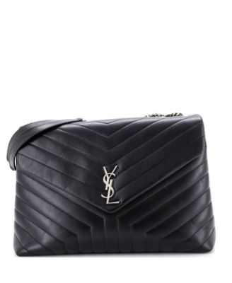Large Loulou Shoulder Bag Matelasse Chevron Leather
