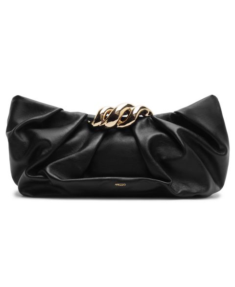 Женский клатч Arezzo Caitlyn Medium Leather Clutch Handbag, цвет: Чёрный