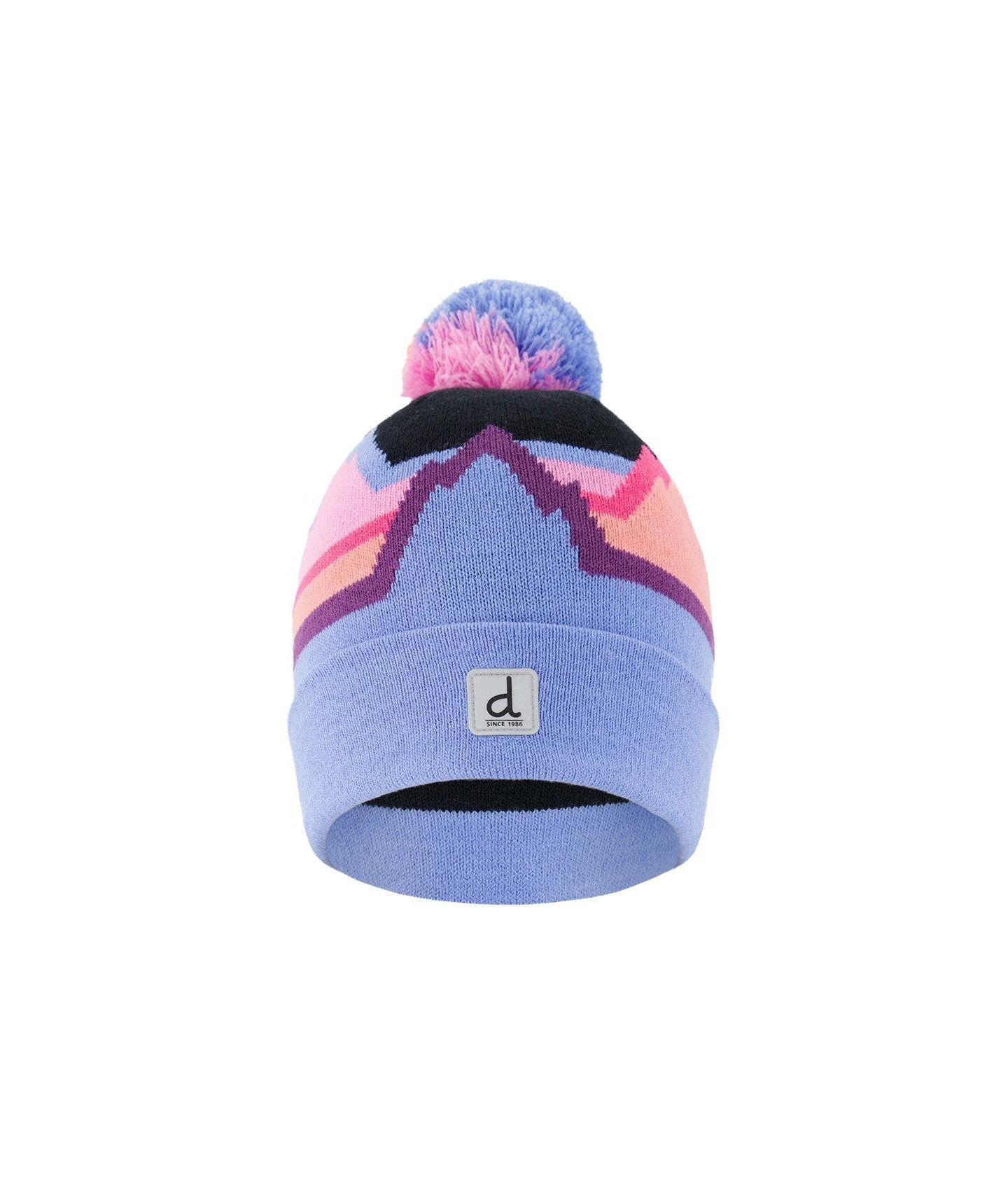 Шапка Deux par Deux Winter Knit Hat with Pompom Printed Mountains для девочек, цвет: Синий — фото 1